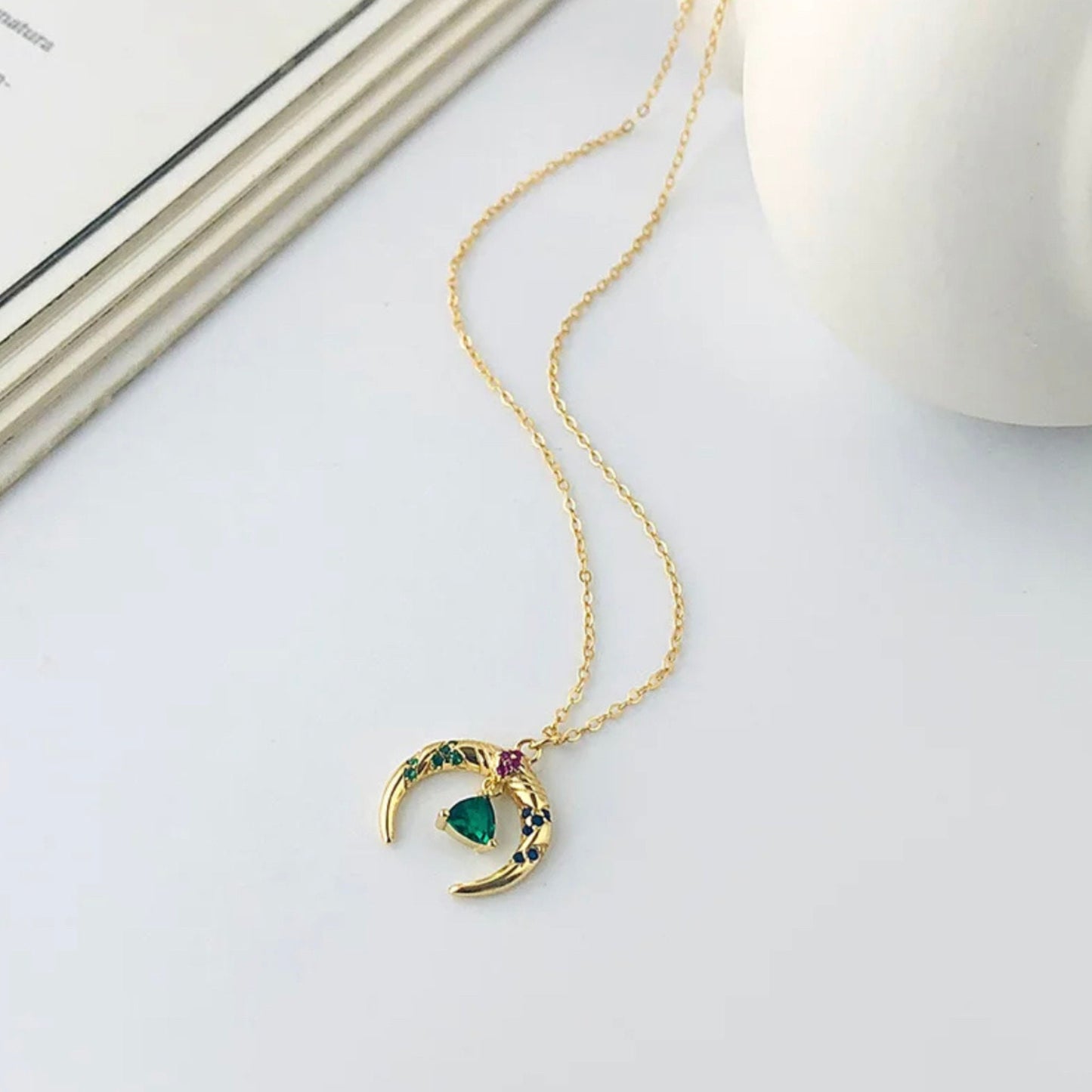 Crescent Moon Pendent Necklace