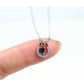 Horseshoe Blue Sapphire Charm Necklace