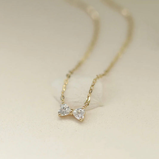 Tiny Bow Diamond Necklace