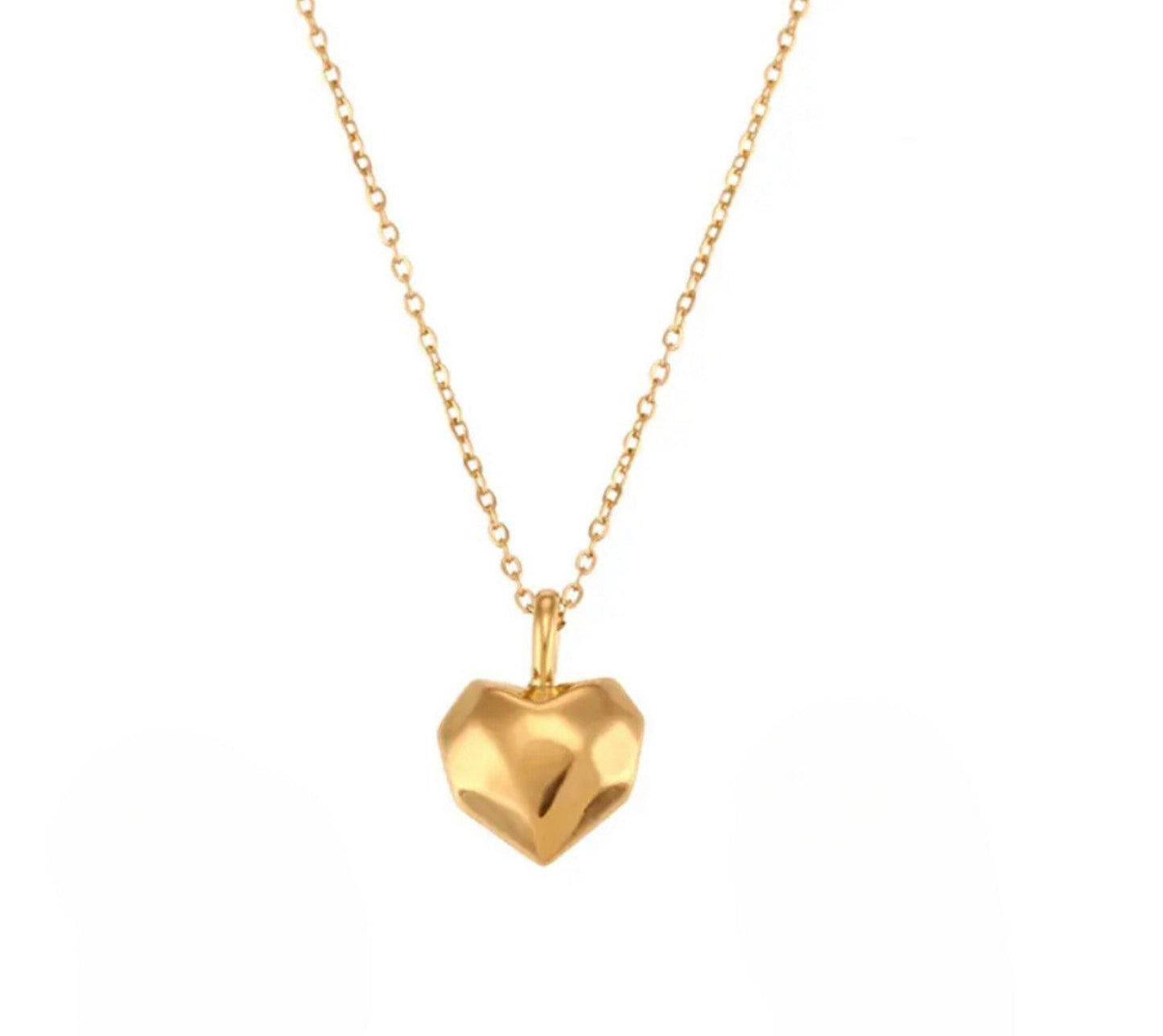 Hammered Heart Pendent Necklace