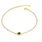 Tiny Green Emerald Heart Bracelet