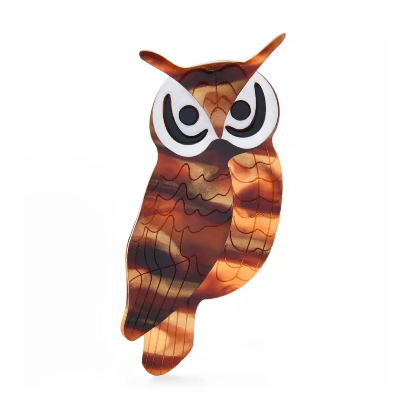 Cute And Fun Brown Owl Acrylic Pin Brooch