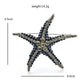 Blue Sapphire Crystal Starfish Pin Brooch