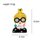 Modern Girl With Blond Hair And Big Sunglasses Acrylic Costume Pin Brooch