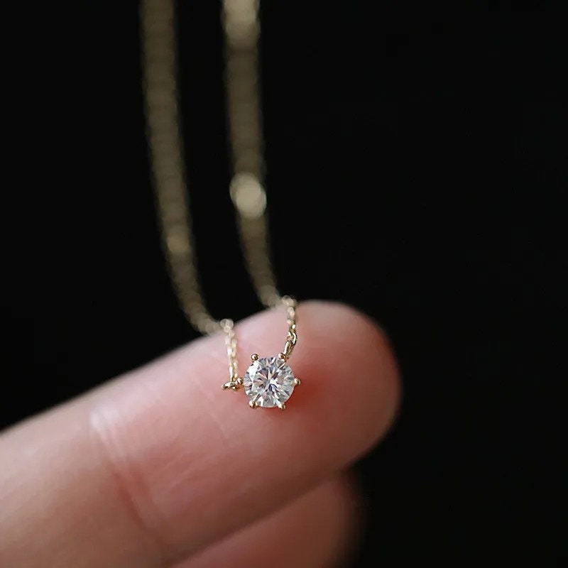 Tiny Diamond Charm Necklace