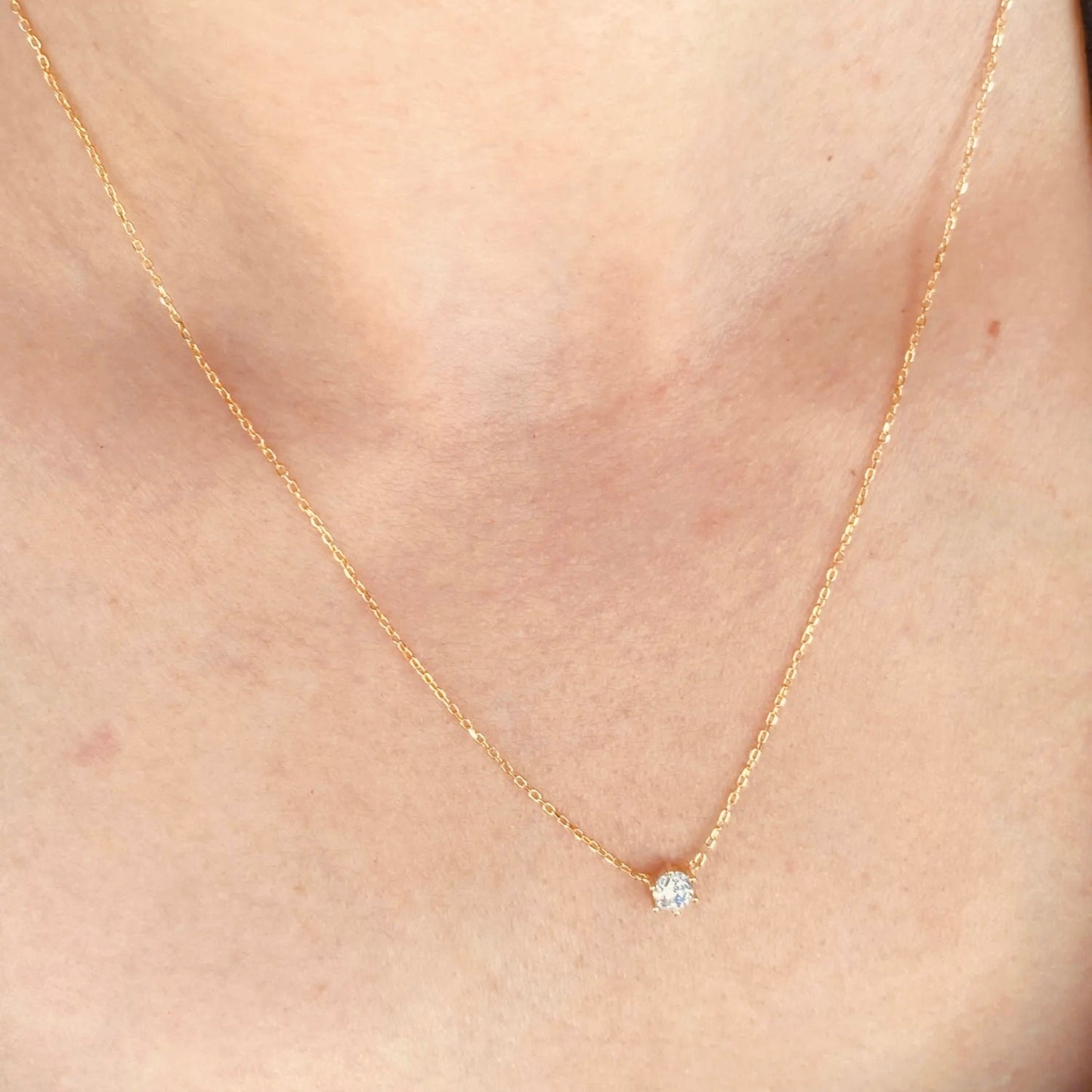 Tiny Diamond Charm Necklace