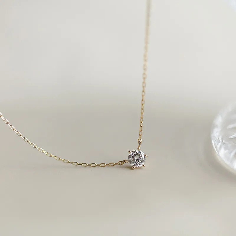 Tiny Diamond Charm Necklace