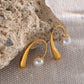 Gold Water Drop Pearl Ear Jacket Earrings