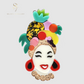 Quirky African Queen With Fruits On Hear Head Acrylic Pin Brooch